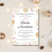 フィエススペインのタナビデナ金ゴールド&レッドクリスマスパーティー 招待状