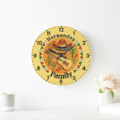 フィエススペインのタ·ネパーソナライズされたーム·おもしろい·シンコ·デ·マヨ ラージ壁時計 (ホーム)