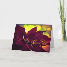 フィエススペインのトクリスマスワインポインセチア シーズンカード