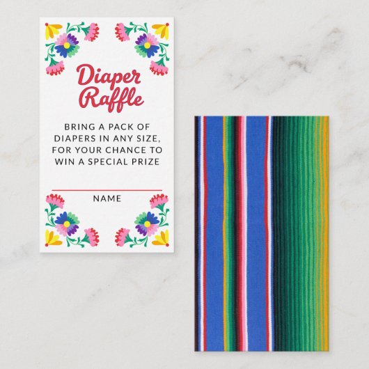 フィエスタおむつラッフルカード – フローラメキシコベビーSh エンクロージャーカード (正面/裏面)