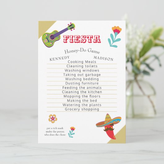 フィエスタおもしろいウェディングシャワーゲームファブ 招待状 (スタンド正面)