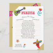 フィエスタおもしろいウェディングシャワーゲームファブ 招待状 (正面/裏面)