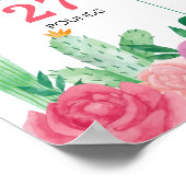 フィエスタおもしろいガール1stバースデーフォトマイルストーンサイン ポスター (角)