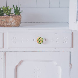 フィエスタおもしろいグリーンチリパターン セラミックノブ