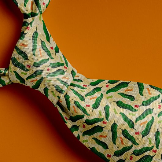 フィエスタおもしろいグリーンチリパターン ネクタイ