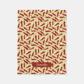 フィエスタおもしろいレッドチリパターン フリースブランケット (正面)