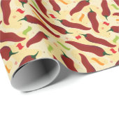 フィエスタおもしろいレッドチリパターン ラッピングペーパー (ロールコーナー)