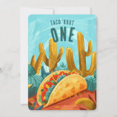 フィエスタおもしろい- 'タコ'Bout One'ファースト誕生日 招待状 (正面)