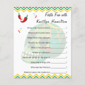 フィエスタおもしろい |ベビーシャワー質問ゲームユーモアのフライヤー チラシ (正面)