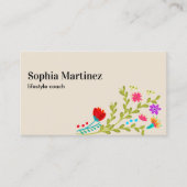 フィエスタかわいらしフローラブーケニュートラルソーシャルメディア 名刺 (正面)