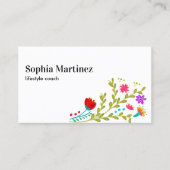 フィエスタかわいらしフローラブーケホワイトソーシャルメディア 名刺 (正面)