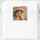 フィエスタしゃれているステッカー スクエアシール (バッグ)