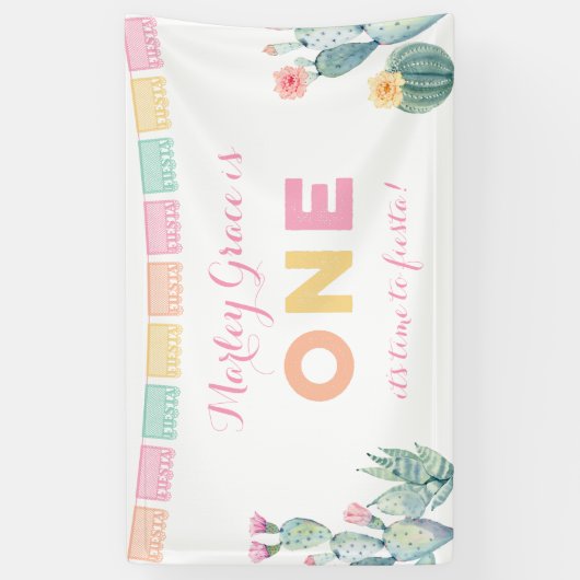 フィエスタだ!ガール1st誕生日パーティーへようこそ 横断幕 (縦)