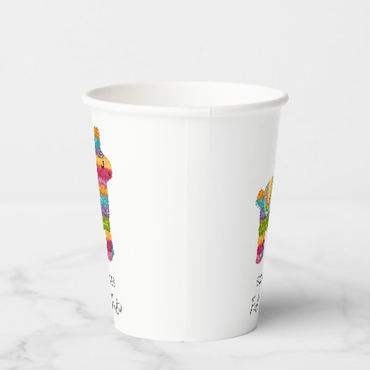 フィエスタとおもしろいピニャタメキシカンラマファースト誕生日 紙コップ (右)