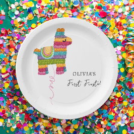 フィエスタとおもしろいピニャタラマガールファースト誕生日 ペーパープレート
