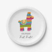 フィエスタとおもしろいピニャタラマガールファースト誕生日 ペーパープレート (正面)