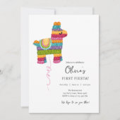 フィエスタとおもしろいピニャタラマガールファースト誕生日 招待状 (正面)