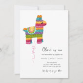 フィエスタとおもしろいピニャタラマガールファースト誕生日 招待状 (正面)