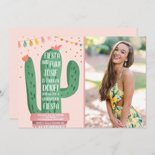 フィエスタとおもしろい卒業パーティサボットレッスフィエスタ 招待状 (正面/裏面)