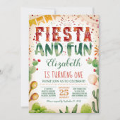 フィエスタとおもしろい|夏の誕生日パーティー 招待状 (正面)