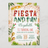 フィエスタとおもしろい|夏の誕生日パーティー 招待状 (正面/裏面)