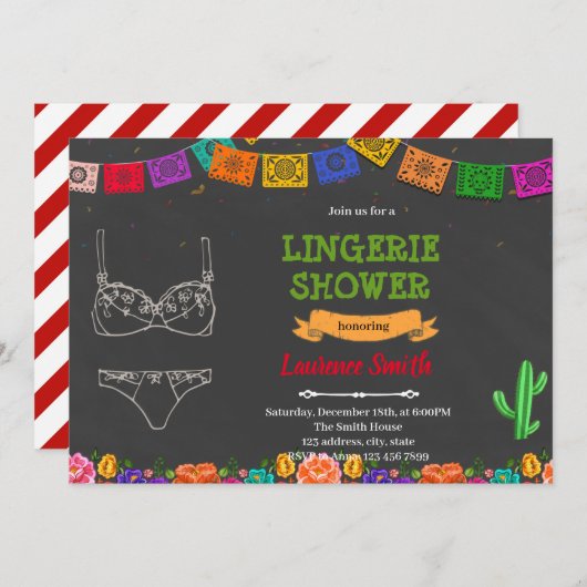 フィエスタの下着パーティー招待状 招待状 (正面/裏面)