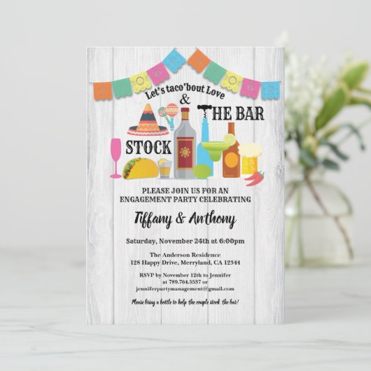 フィエスタはバーカップルのシャワーを出す 招待状 (スタンド正面)