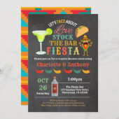 フィエスタは、バーカップルが黒板にシャワーを浴びる 招待状 (正面/裏面)