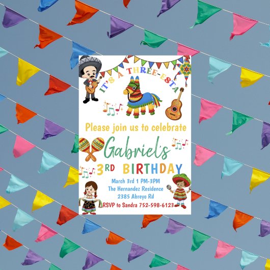 フィエスタをテーマにした第3の誕生日、スリーエスタへの招待 招待状