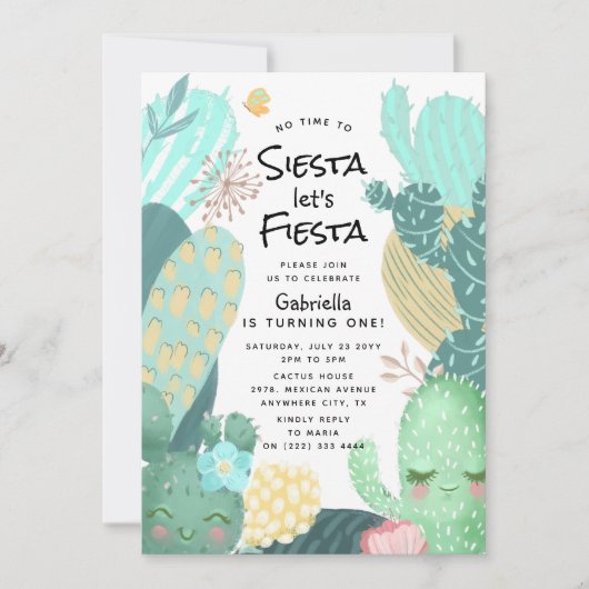 フィエスタを思い出せ!1歳 招待状 (正面)