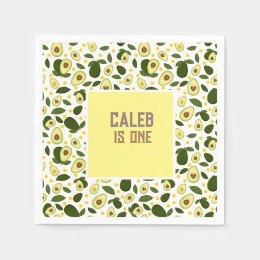 フィエスタアボカドホーリーグアカモレ1st誕生日パーティー スタンダードカクテルナプキン (正面)