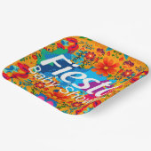 フィエスタイエローカラフルフローラニュートラルベビーシャワー ペーパープレート (傾斜あり)