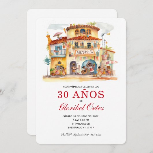 フィエスタインビタシオンデ30アニョスムジェ招待状 招待状 (正面/裏面)