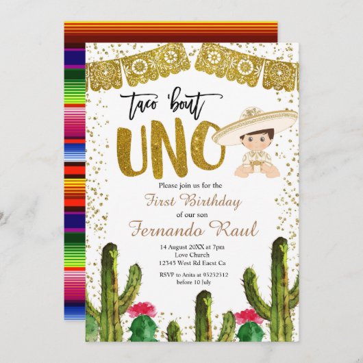 フィエスタウノ金ゴールドチャロボーイ 招待状 (正面/裏面)