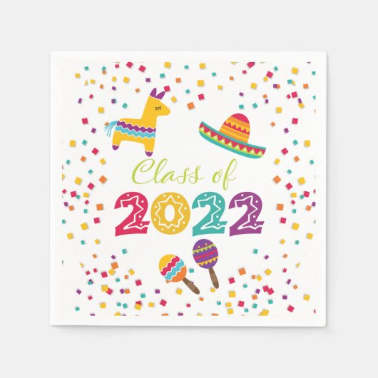 フィエスタエクセションナプキン – ソンブレロ（白） スタンダードカクテルナプキン (正面)