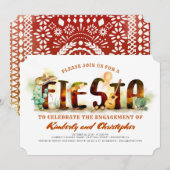 フィエスタエンゲージメントパーティー招待 メキシカンパーティー 招待状 (正面/裏面)