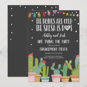 フィエスタエンゲージメント招待 ブライダルシャワー カップル 招待状 (正面/裏面)