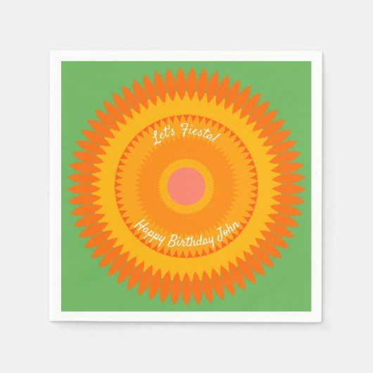 フィエスタオレンジサン万華鏡のように千変万化するパターンナプキンス スタンダードカクテルナプキン (正面)