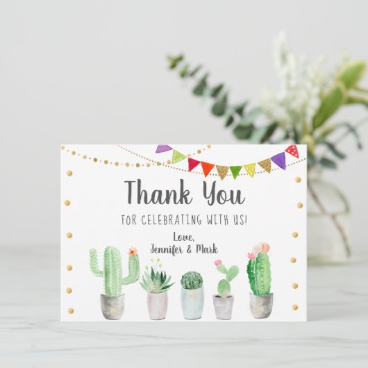 フィエスタカクタスブライダルシャワーありがとう サンキューカード (スタンド正面)