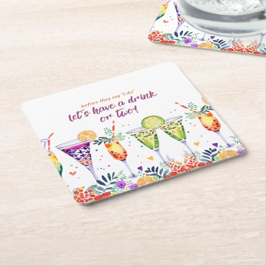 フィエスタカクテルカスタム スクエアペーパーコースター (アングル)