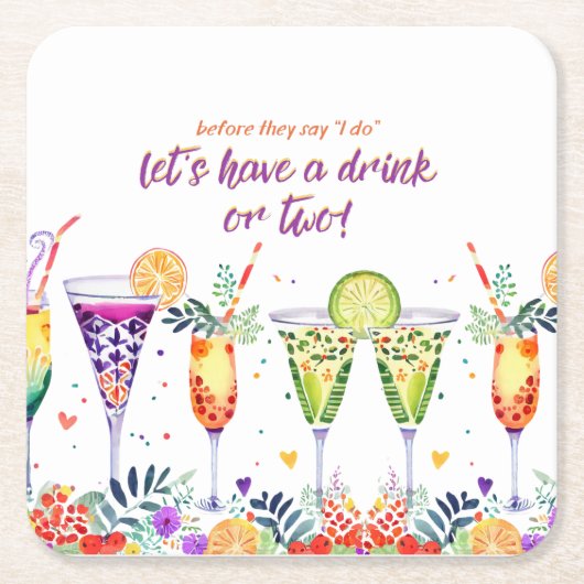 フィエスタカクテルカスタム スクエアペーパーコースター (正面)