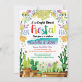 フィエスタカップルはサボテンとシャワー招待状 招待状 (正面)