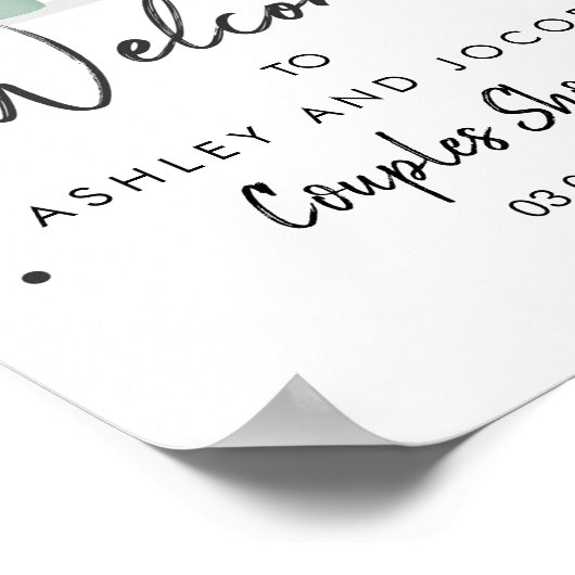 フィエスタカップルズシャワーサクタスブライダルウェルカムサイン ポスター (角)