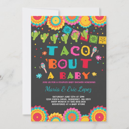 フィエスタカップルズベビーシャワー招待状共同シャワー 招待状 (正面)