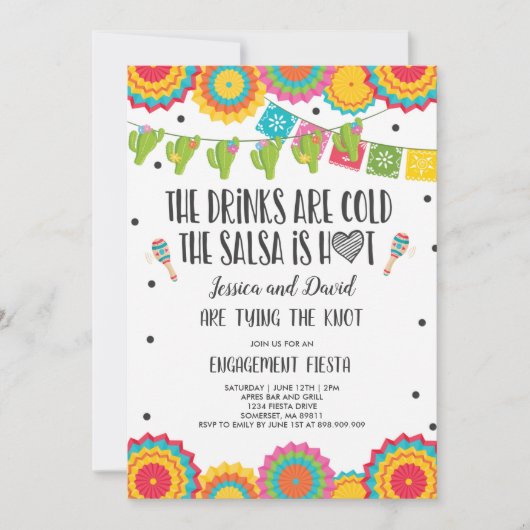 フィエスタカップル婚約パーティブライダルフィエスタインヴィ 招待状 (正面)