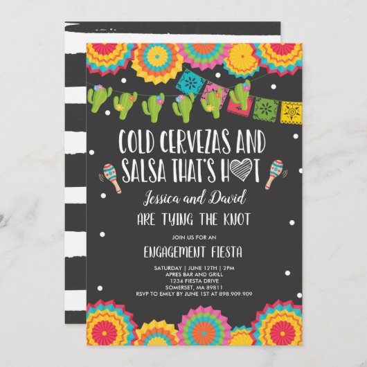 フィエスタカップル婚約パーティブライダルフィエスタinv 招待状 (正面/裏面)
