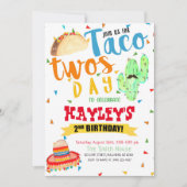 フィエスタカラフルウォーターカラータコパーティー2nd誕生日 招待状 (正面)