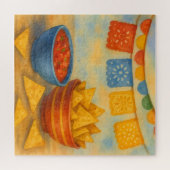 フィエスタカラフルウォーターカラーチップとサルサシーン ジグソーパズル (横)