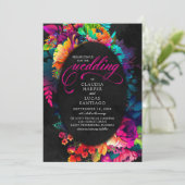 フィエスタカラフルウォーターカラーフローラ結婚ズ 招待状 (スタンド正面)