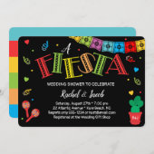 フィエスタカラフルサクタスマラカスウェディングシャワー 招待状 (正面/裏面)